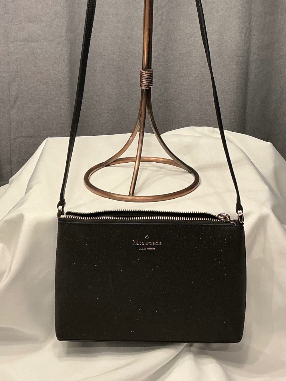 KATE SPADE Joeley Glitter Crossbody Black